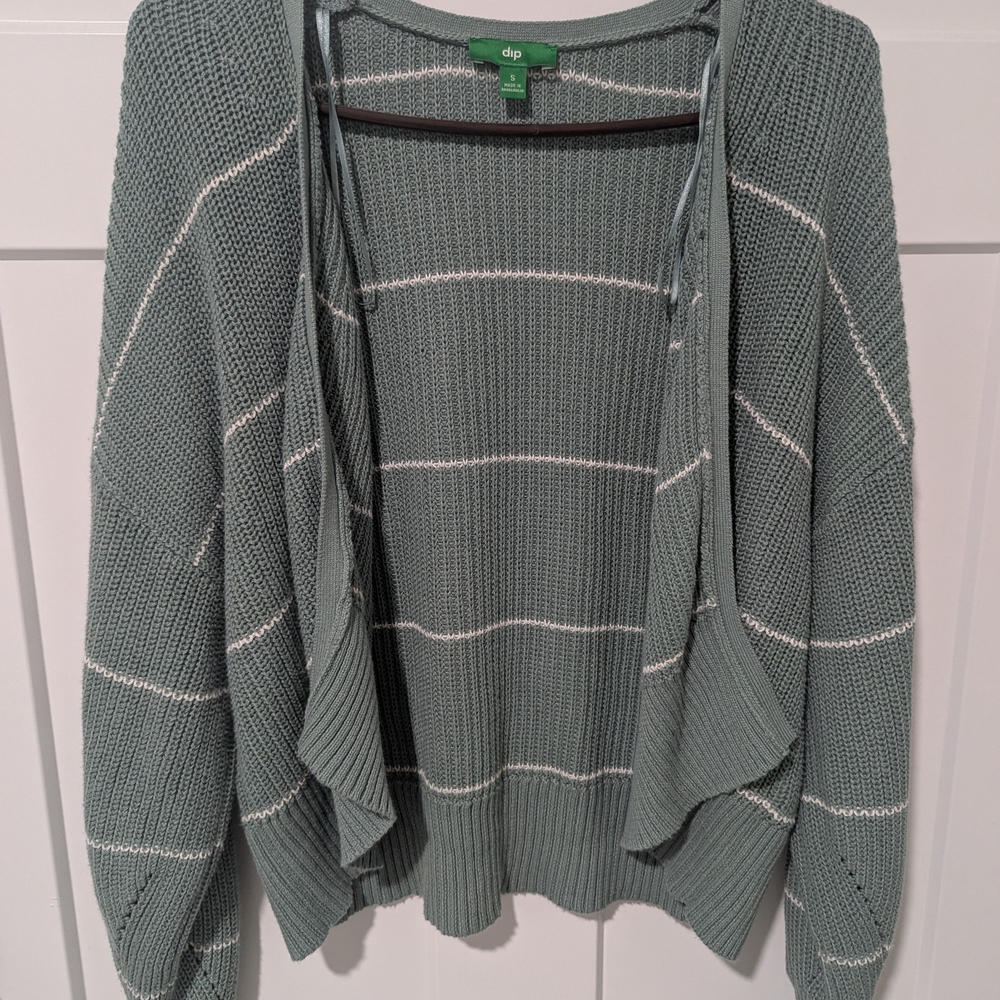 Dip Women's Sage and White Knit Cardigan - Picture 1 of 2